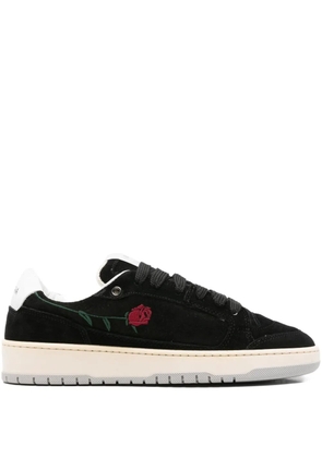 SANTHA rose-embroidered sneakers - Black