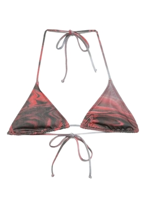 Jean Paul Gaultier Blurry Roses bikini top - Red