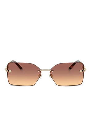 Tiffany & Co Eyewear geometric rimless sunglasses - Gold