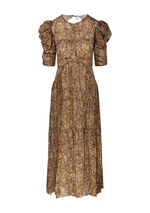 MARANT ÉTOILE Sichellia puff-sleeve floral maxi dress - Brown