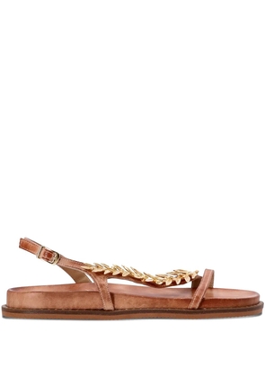 Kotris Sandals leaf-embellished slingback sandals - Brown