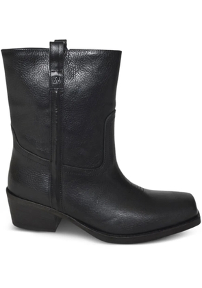 Weekend Max Mara 60mm leather square-toe boots - Black