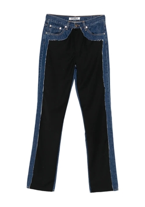 Lutz Huelle denim panelled straight-leg jeans - Blue
