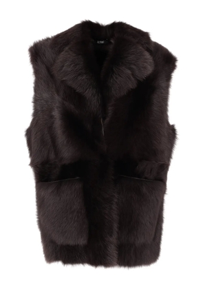 LA ROSE pocket sleveless gilet - Brown