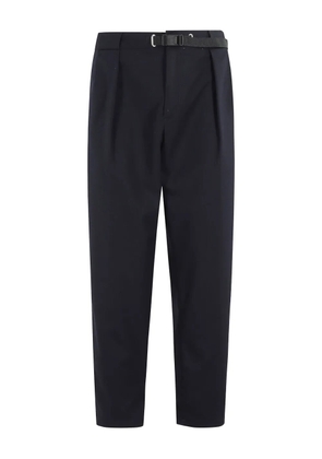 White Sand buckle-fastening pleated-front trousers - Black