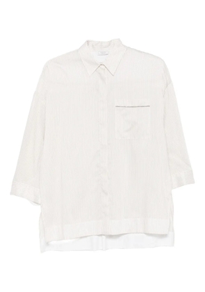 Peserico pinstripe pocket shirt - Neutrals
