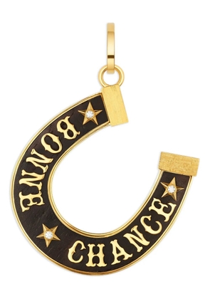 Marie Lichtenberg 18K yellow jumbo Bonne Chance ebony pendant - Gold