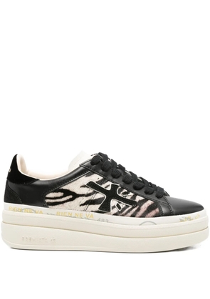 Premiata Claudia zebra-print platform sneakers - Black