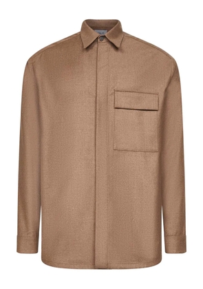 D4.0 buttoned-cuff patch-pocket shirt - Neutrals