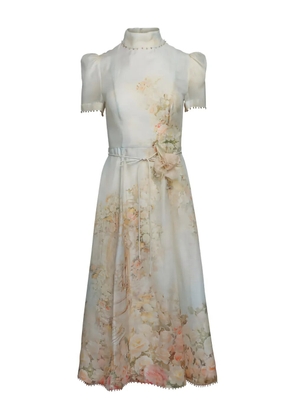 ZIMMERMANN Memento floral-print midi dress - White