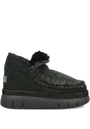 Mou Bounce braided-trim shearling ankle boots - Black