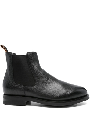 Santoni elastic-panel leather boots - Black