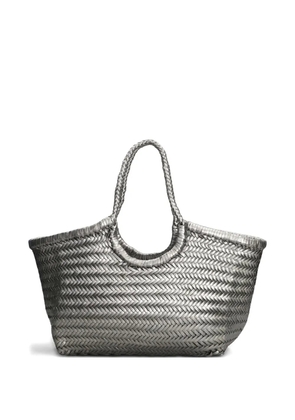 DRAGON DIFFUSION Nantucket woven tote bag - Silver