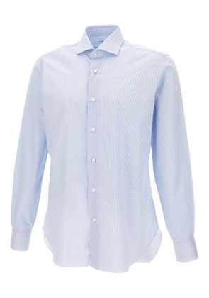 Barba micro-striped long-sleeve shirt - Blue