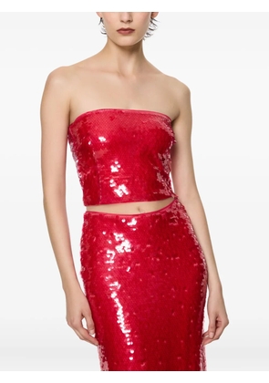 Paris Georgia Mermaid sequin strapless tube top - Red