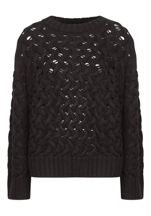 P.A.R.O.S.H. cable-knit open-weave sweater - Brown