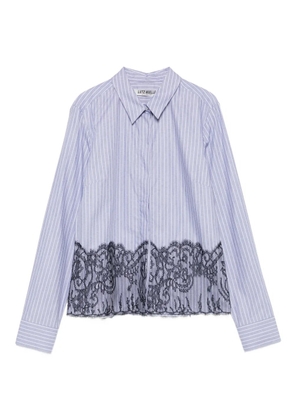 Lutz Huelle striped lace-trimmed shirt - Blue