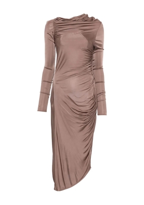 Rick Owens Lilies ruched midi dress - Brown