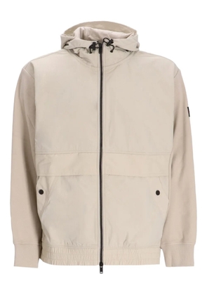 BOSS hooded cotton zip-up jacket - Neutrals