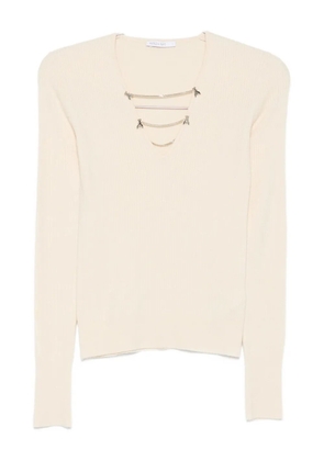 Patrizia Pepe chain-embellished sweater - Neutrals