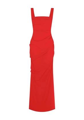 Paris Georgia square-neck draped maxi dress - Red