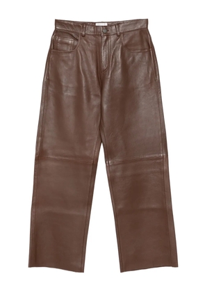 Haikure leather five-pocket trousers - Brown