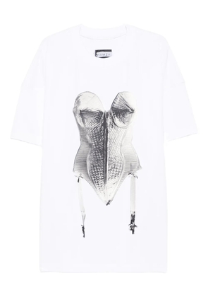 HAMZA x Madonna corset-print T-shirt mini day dress - White