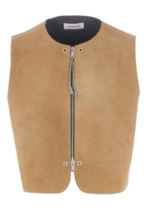 Diomene suede double-slider zip vest - Brown