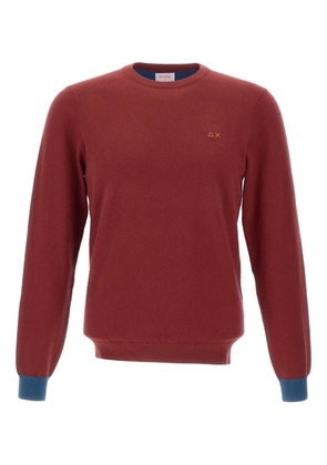 Sun68 elbow-patch ribbed-cuff sweater - Red