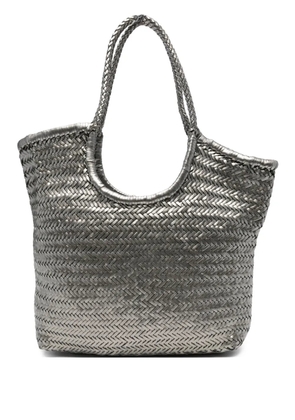 DRAGON DIFFUSION Diagonal woven tote bag - Grey