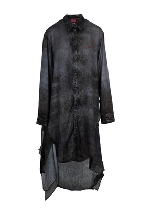 Diesel D-Iletta denim-effect wrap dress - Grey