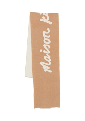 Maison Kitsuné logo-jacquard scarf - Brown