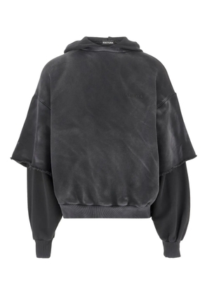 CULTURA layered-sleeve hoodie - Grey