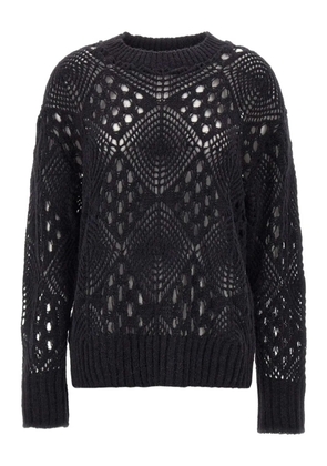 MAURIZIO MYKONOS open-knit crew-neck sweater - Black