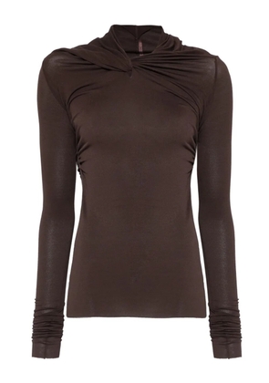 Rick Owens Lilies twisted long-sleeve top - Brown