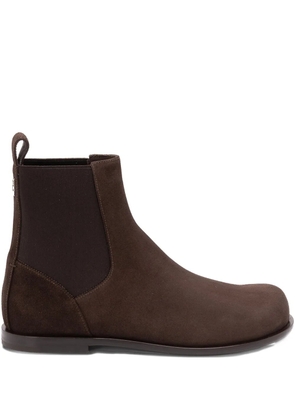 FENDI elastic-panel suede boots - Brown
