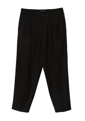 Low Brand pleated wide-leg trousers - Black