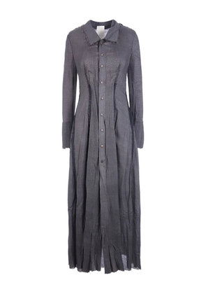 Phaedon Paris button-front raw-edge dress - Grey