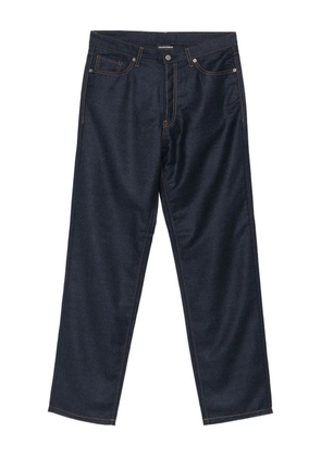 Emporio Armani stitching straight-leg trousers - Blue