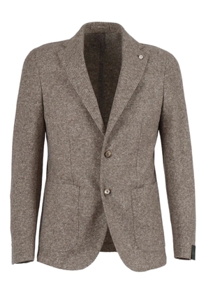 BRANDO notched-lapel single-breasted blazer - Brown