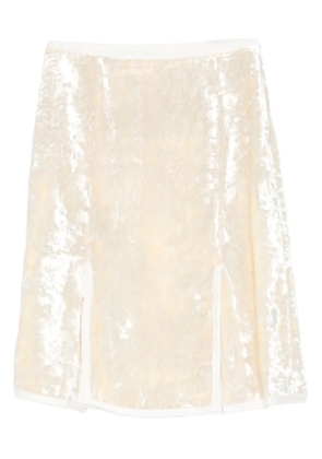 Jil Sander velvet-finish midi skirt - Neutrals