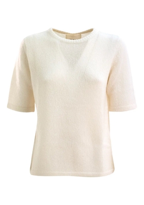 Lisa Yang short-sleeve knitted top - Neutrals