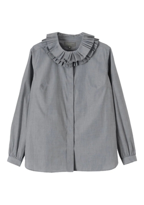 Margaret Howell pleated-frills cotton shirt - Grey