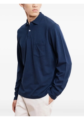 HARTFORD long-sleeve patch-pocket polo shirt - Blue
