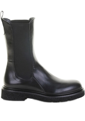 GUGLIELMO ROTTA elastic-panels leather chelsea boots - Black