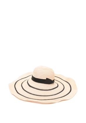 Borsalino striped ribbon hat - Neutrals