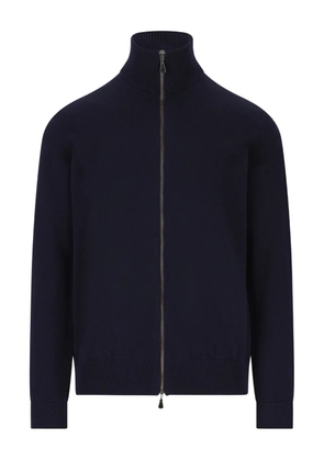 ALPHA STUDIO stand-collar zip-up cardigan - Blue