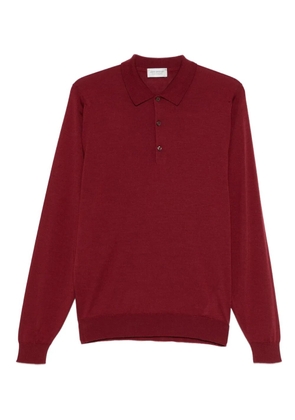John Smedley buttoned polo shirt - Red
