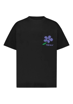 FLÂNEUR pixel-flower T-shirt - Black