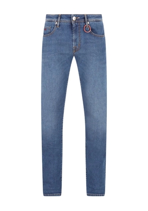 Sartoria Tramarossa logo-patch jeans - Blue